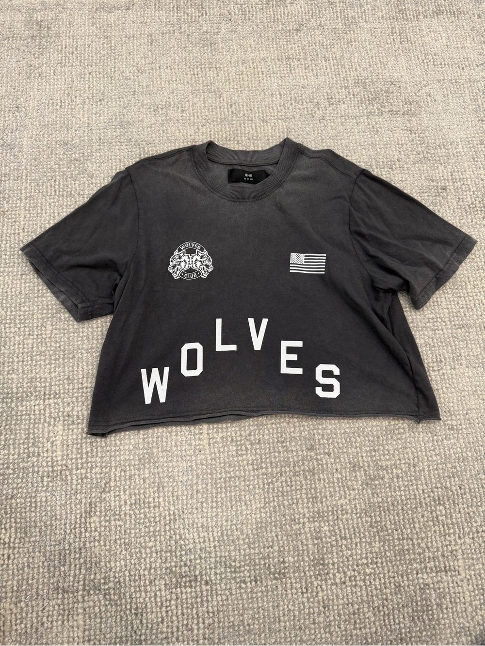 Darc Sport Black WOLVES Graphic Crop Tee